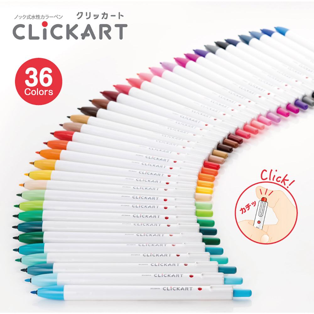 CLiCKART Water-based Marker - Basic (36 colors) - Techo Treats