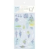 Collage Seal Clear Sticker - Blue Flower - Furukawa Shiko - Default Title by Techo Treats Stationery