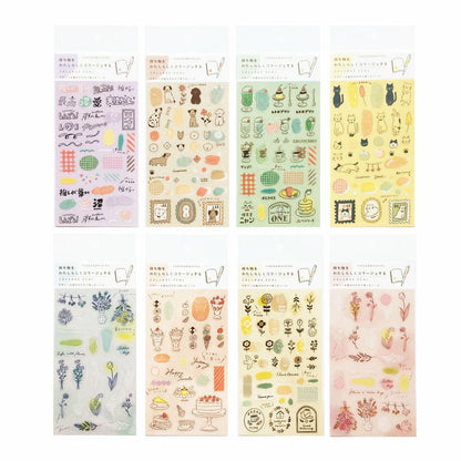 Collage Seal Clear Sticker - Cat - Furukawa Shiko - Default Title by Techo Treats Stationery