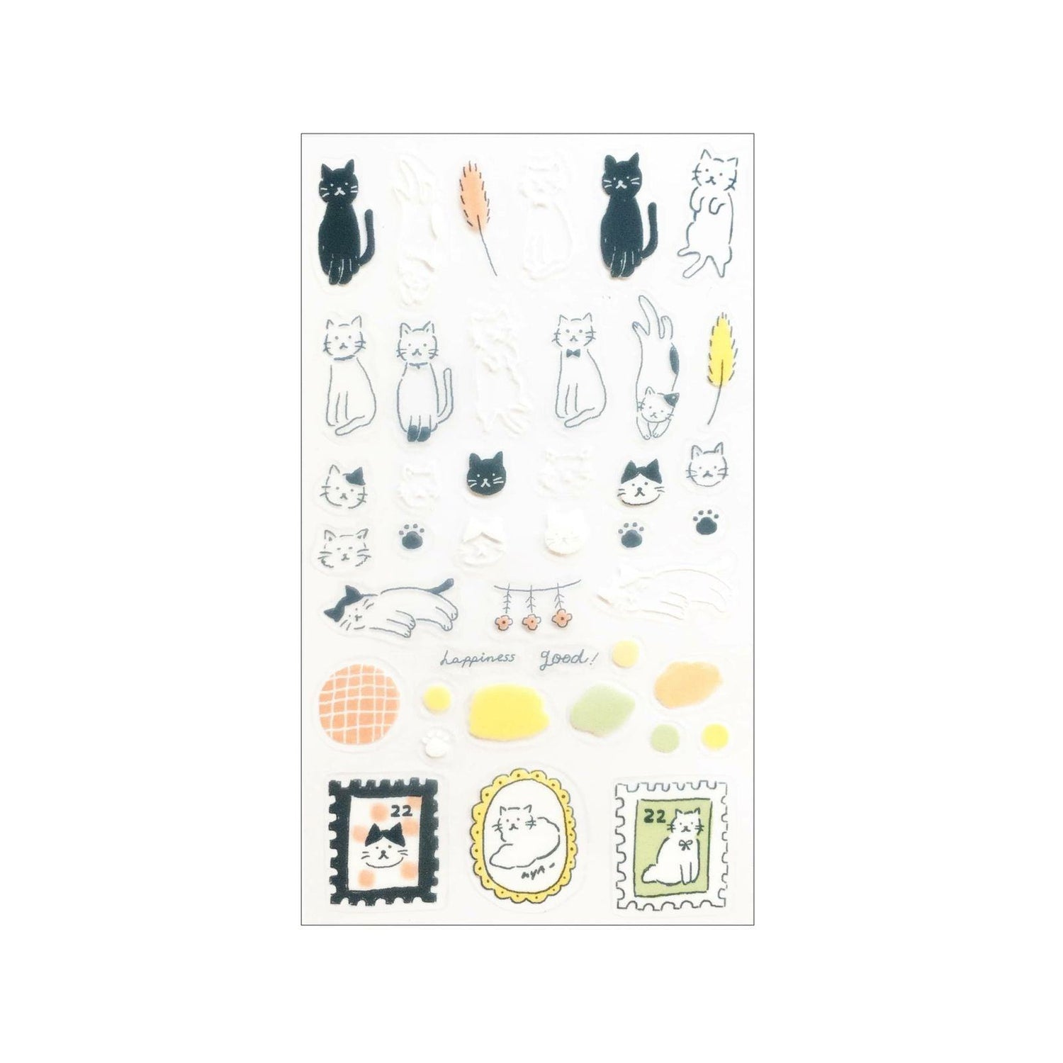 Collage Seal Clear Sticker - Cat - Furukawa Shiko - Default Title by Techo Treats Stationery