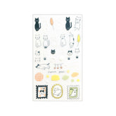 Collage Seal Clear Sticker - Cat - Furukawa Shiko - Default Title by Techo Treats Stationery