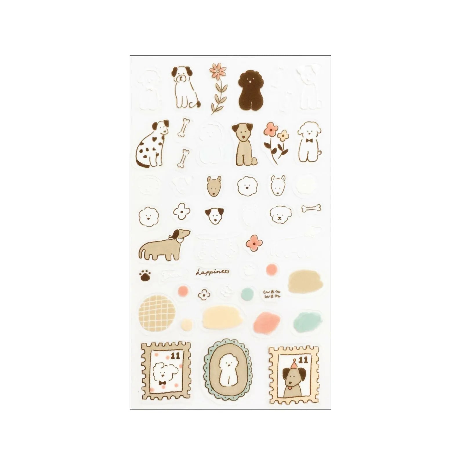 Collage Seal Clear Sticker - Dog - Furukawa Shiko - Default Title by Techo Treats Stationery