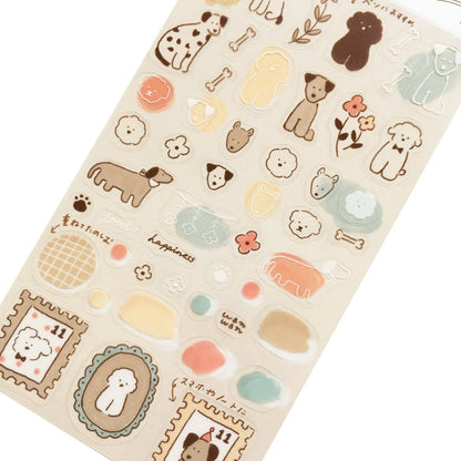 Collage Seal Clear Sticker - Dog - Furukawa Shiko - Default Title by Techo Treats Stationery