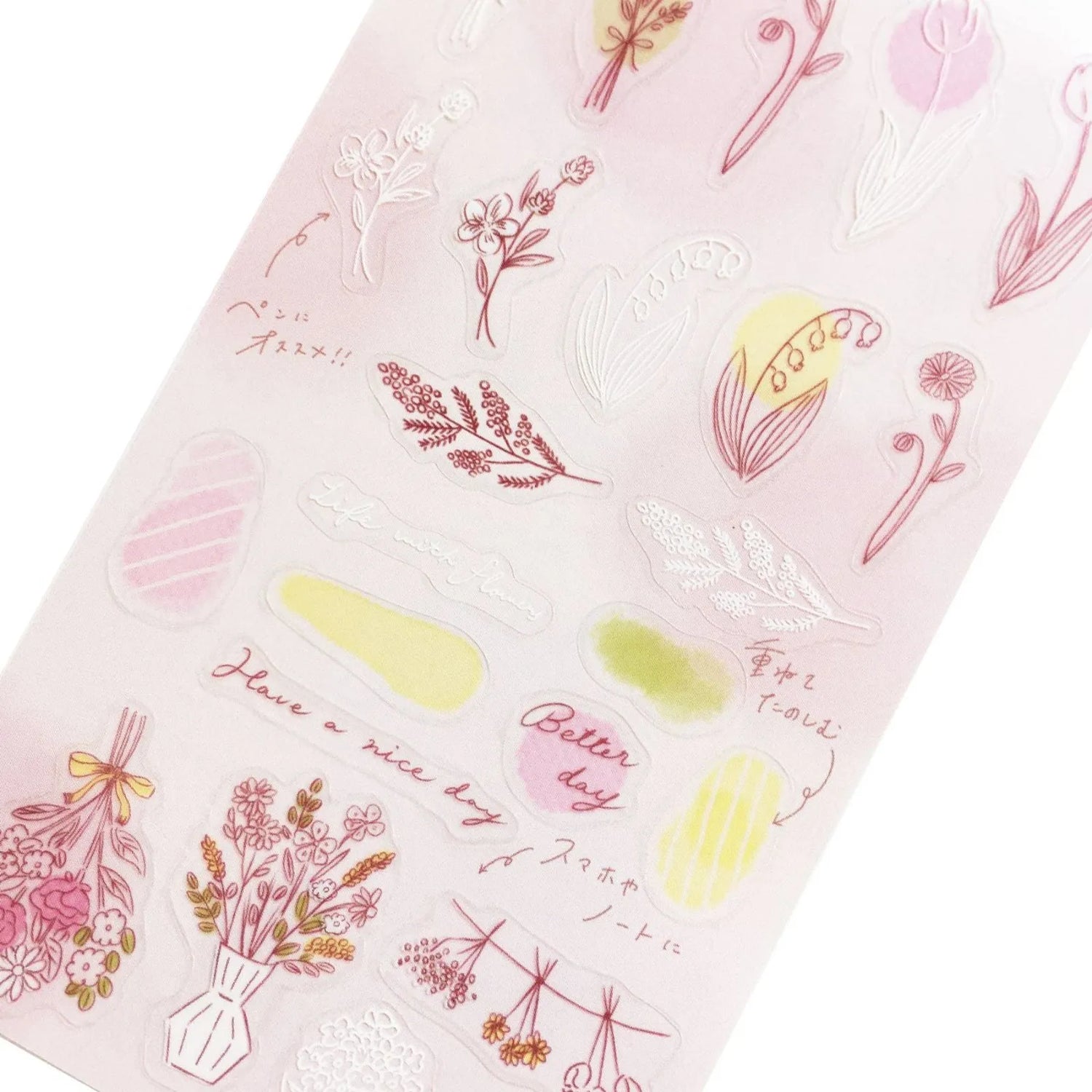 Collage Seal Clear Sticker - Pink Flower - Furukawa Shiko - Default Title by Techo Treats Stationery