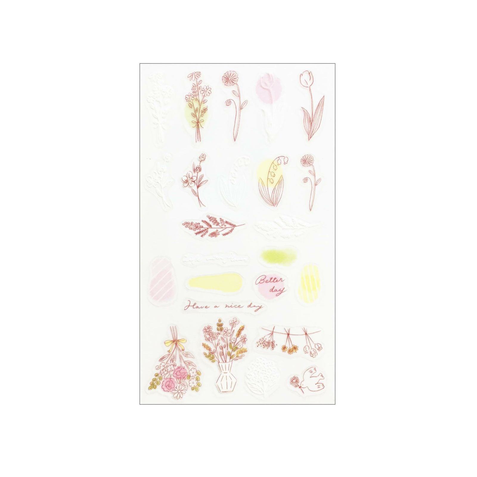 Collage Seal Clear Sticker - Pink Flower - Furukawa Shiko - Default Title by Techo Treats Stationery