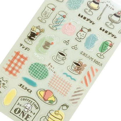 Collage Seal Clear Sticker - Retro Cafe - Furukawa Shiko - Default Title by Techo Treats Stationery