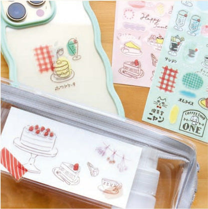 Collage Seal Clear Sticker - Retro Cafe - Furukawa Shiko - Default Title by Techo Treats Stationery
