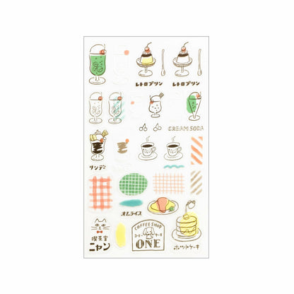 Collage Seal Clear Sticker - Retro Cafe - Furukawa Shiko - Default Title by Techo Treats Stationery