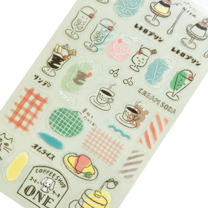 Collage Seal Clear Sticker - Retro Cafe - Techo Treats