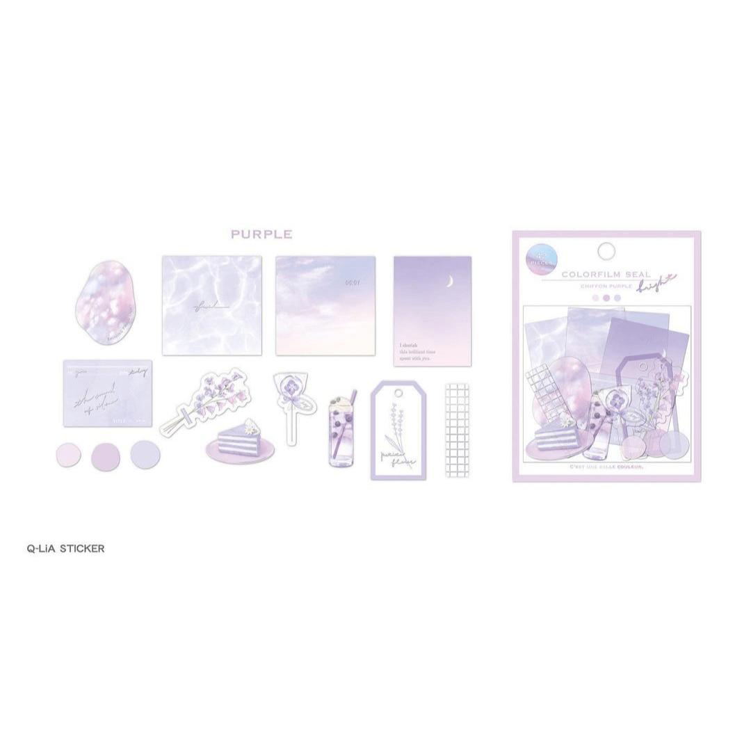 Colorfilm Seal Bright Flake Stickers - Chiffon Purple - Techo Treats