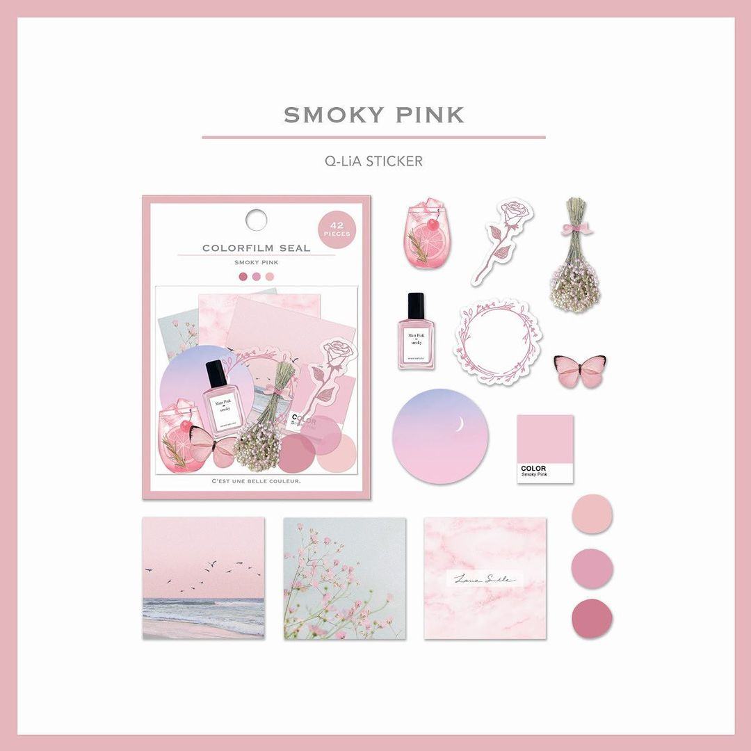 Colorfilm Seal Flake Stickers - Smoky Pink - Techo Treats