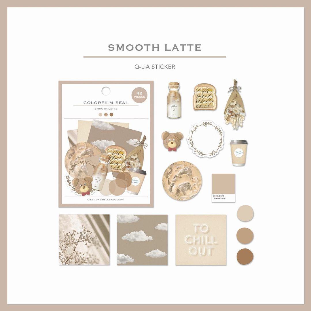 Colorfilm Seal Flake Stickers - Smooth Latte - Techo Treats