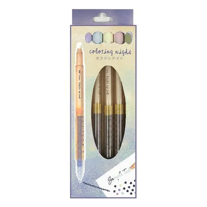 coloring night Color Reversal 0.5mm Marker 6-color Set - Epoch Chemical - Default Title by Techo Treats Stationery