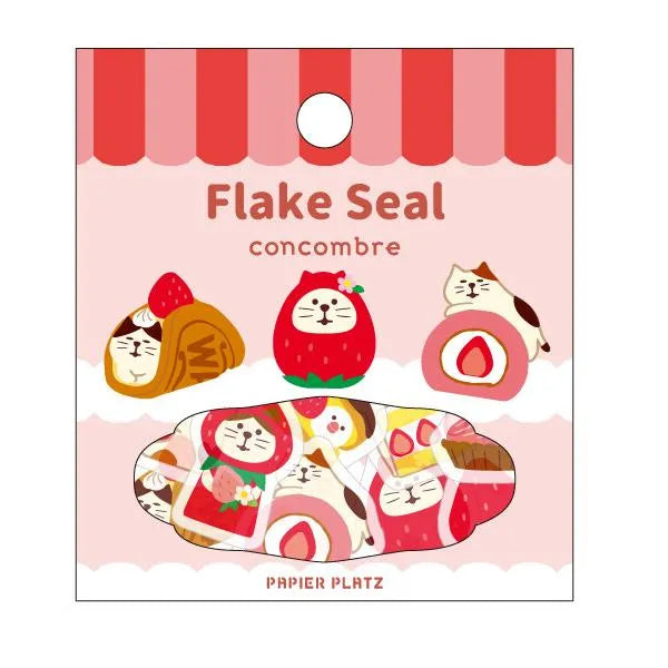 concombre Flake Stickers - Strawberry Cake Fair - Techo Treats