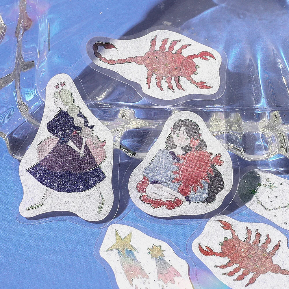 Constellation Girls Foil-stamped Flake Seal - Scorpio, Sagittarius &amp; Capricorn - Techo Treats
