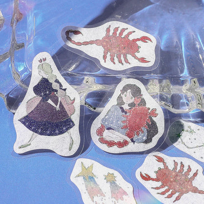 Constellation Girls Foil-stamped Flake Seal - Scorpio, Sagittarius &amp; Capricorn - Techo Treats