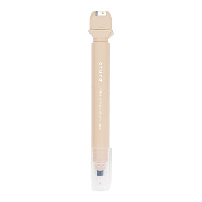 cruro Rolling Stamp Pen - Latte Beige (Star Garland) - Kutsuwa - Default Title by Techo Treats Stationery