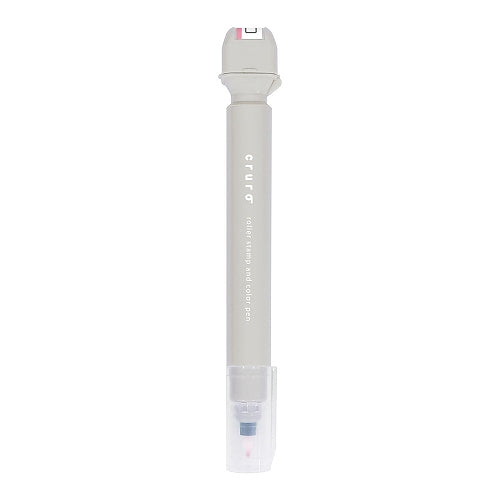 cruro Rolling Stamp Pen - Light Greige x Check Box - Kutsuwa - Default Title by Techo Treats Stationery