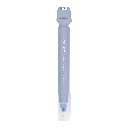 cruro Rolling Stamp Pen - Smoky Blue (Arrow Pattern) - Kutsuwa - Default Title by Techo Treats Stationery
