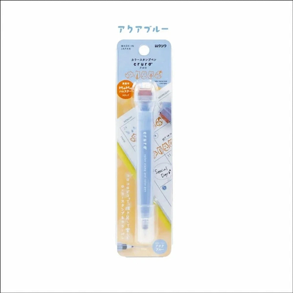 cruro Rolling Stamp Color Pen Vol.2 - Hamster x Blue - Kutsuwa - Default Title by Techo Treats Stationery