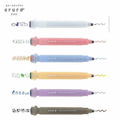 cruro Rolling Stamp Color Pen Vol.2 - Hamster x Blue - Kutsuwa - Default Title by Techo Treats Stationery