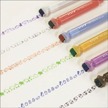 cruro Rolling Stamp Color Pen Vol.2 - Panda x Sepia Brown - Kutsuwa - Default Title by Techo Treats Stationery