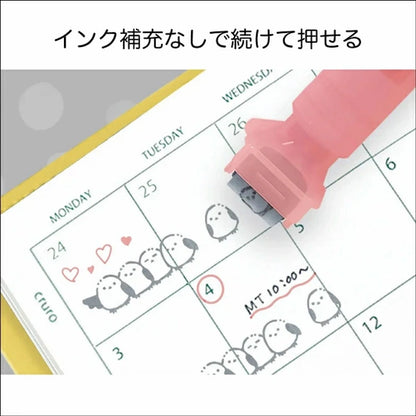 cruro Rolling Stamp Color Pen Vol.2 - Shimaenaga x Pencil Pink - Kutsuwa - Default Title by Techo Treats Stationery