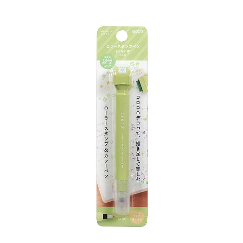 cruro Rolling Stamp Pen - Olive Green (Happy Clover)
