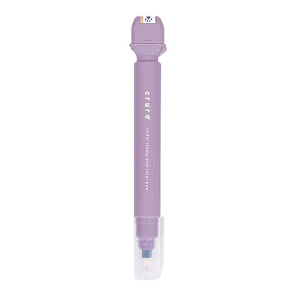 cruro Rolling Stamp Pen - Pale Lavender (Cat Footprints)
