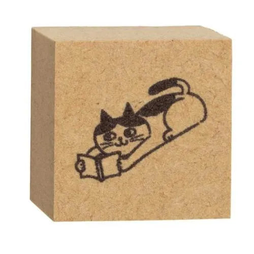 Decole Cat Life Rubber Stamp - Reading - Default Title by Techo Treats Stationery