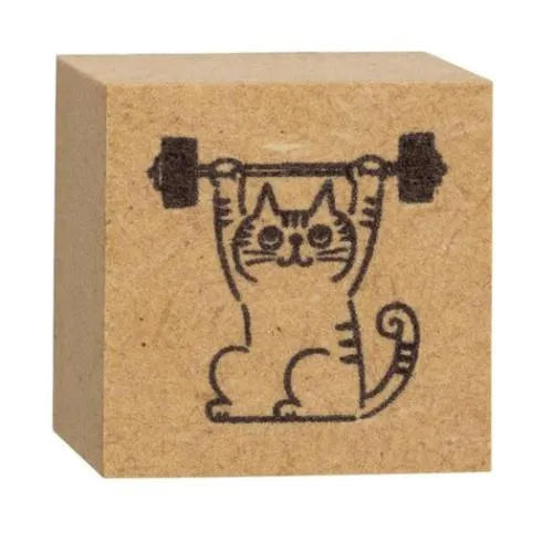 Decole Cat Life Rubber Stamp - Weight Training - Default Title by Techo Treats Stationery