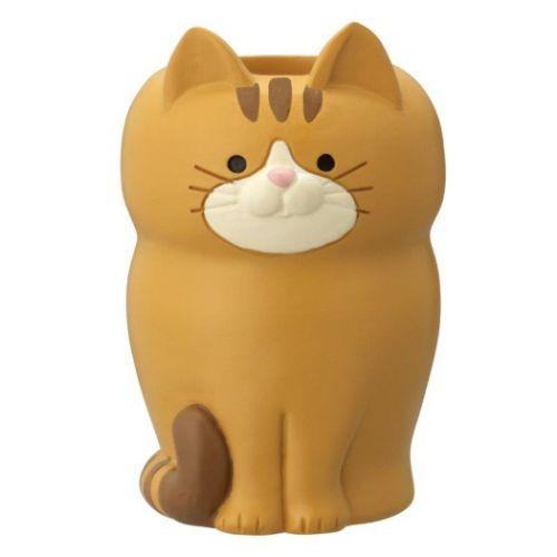 Decole Desktop Cat Mini Pen Stand - Tiger Cat - Default Title by Techo Treats Stationery