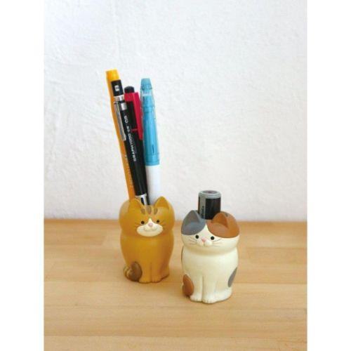 Decole Desktop Cat Mini Pen Stand - Tiger Cat - Default Title by Techo Treats Stationery