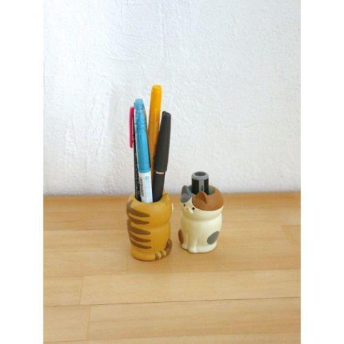 Decole Desktop Cat Mini Pen Stand - Tiger Cat - Default Title by Techo Treats Stationery
