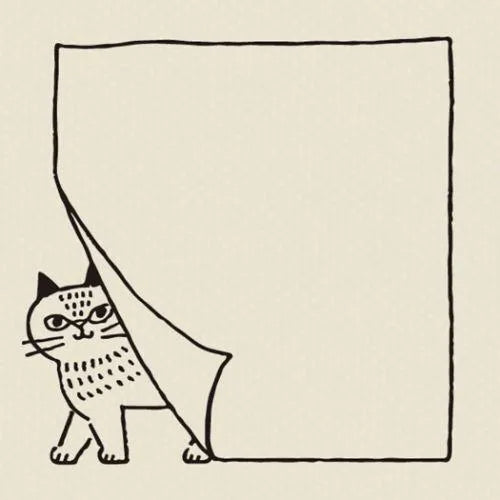 Decole FIKA Frame Rubber Stamp - Cat behind Memo - Default Title by Techo Treats Stationery