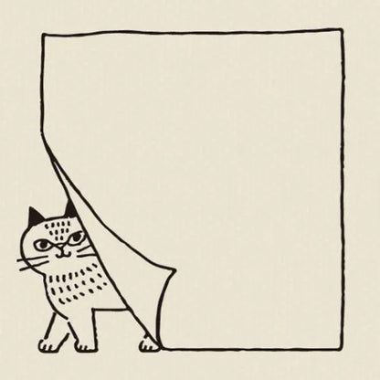 Decole FIKA Frame Rubber Stamp - Cat behind Memo - Default Title by Techo Treats Stationery