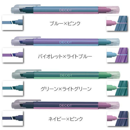 DECOT Vol.2 Color Change Marker (8 colors) - Sun-Star Stationery - Blue x Pink by Techo Treats Stationery