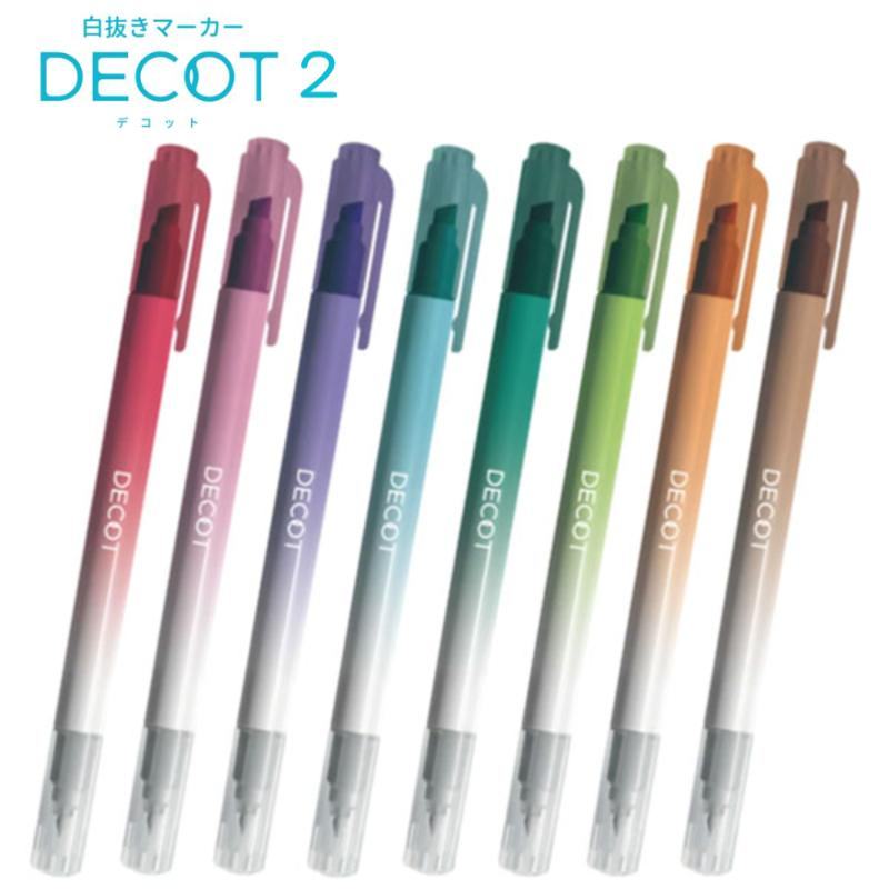 DECOT Vol.2 White Reversal Marker (8 colors) - Sun-Star Stationery - Red x Clear by Techo Treats Stationery