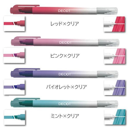 DECOT Vol.2 White Reversal Marker (8 colors) - Sun-Star Stationery - Red x Clear by Techo Treats Stationery