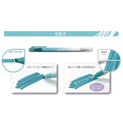 DECOT Vol.2 White Reversal Marker (8 colors) - Sun-Star Stationery - Red x Clear by Techo Treats Stationery