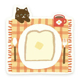 Die-cut Sticky Notes - Breakfast and Cat - Furukawa Shiko - Default Title by Techo Treats Stationery