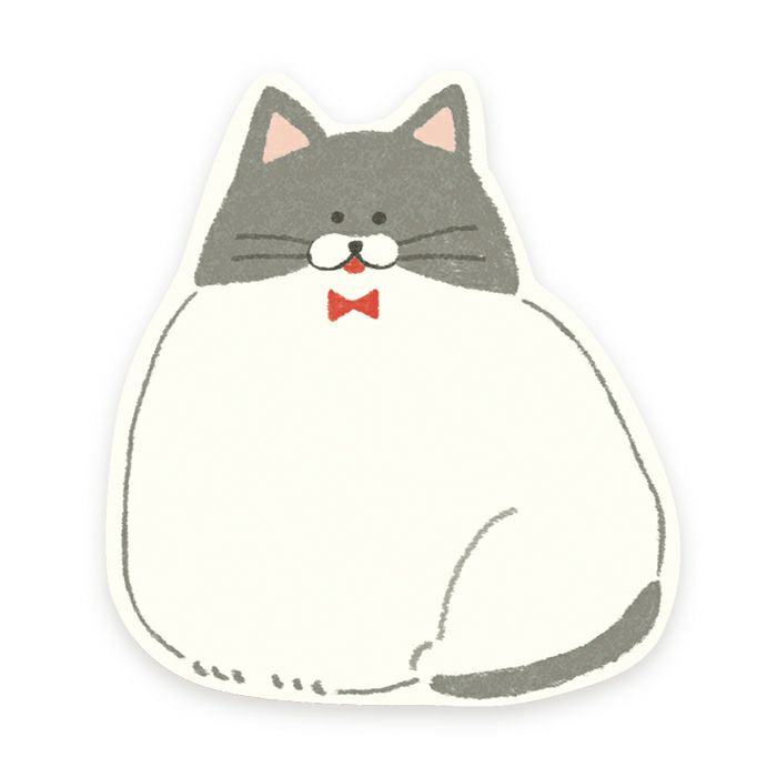 Die-cut Sticky Notes - Cat - Furukawa Shiko - Default Title by Techo Treats Stationery