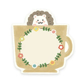 Die-cut Sticky Notes - Hedgehog in Cup - Furukawa Shiko - Default Title by Techo Treats Stationery
