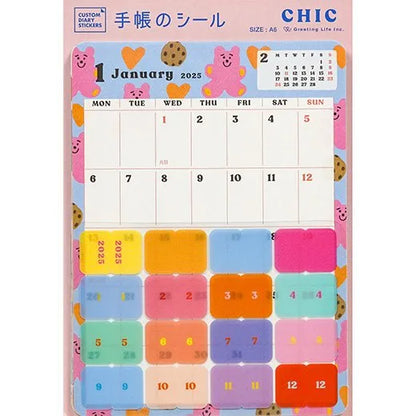 2025 Custom Diary Stickers - A6 Size - Chic - Techo Treats