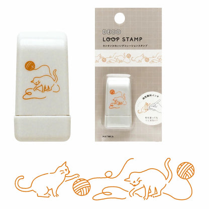 EL COMMUN Deco Loop Rolling Stamp - Cat with Yarn - Techo Treats