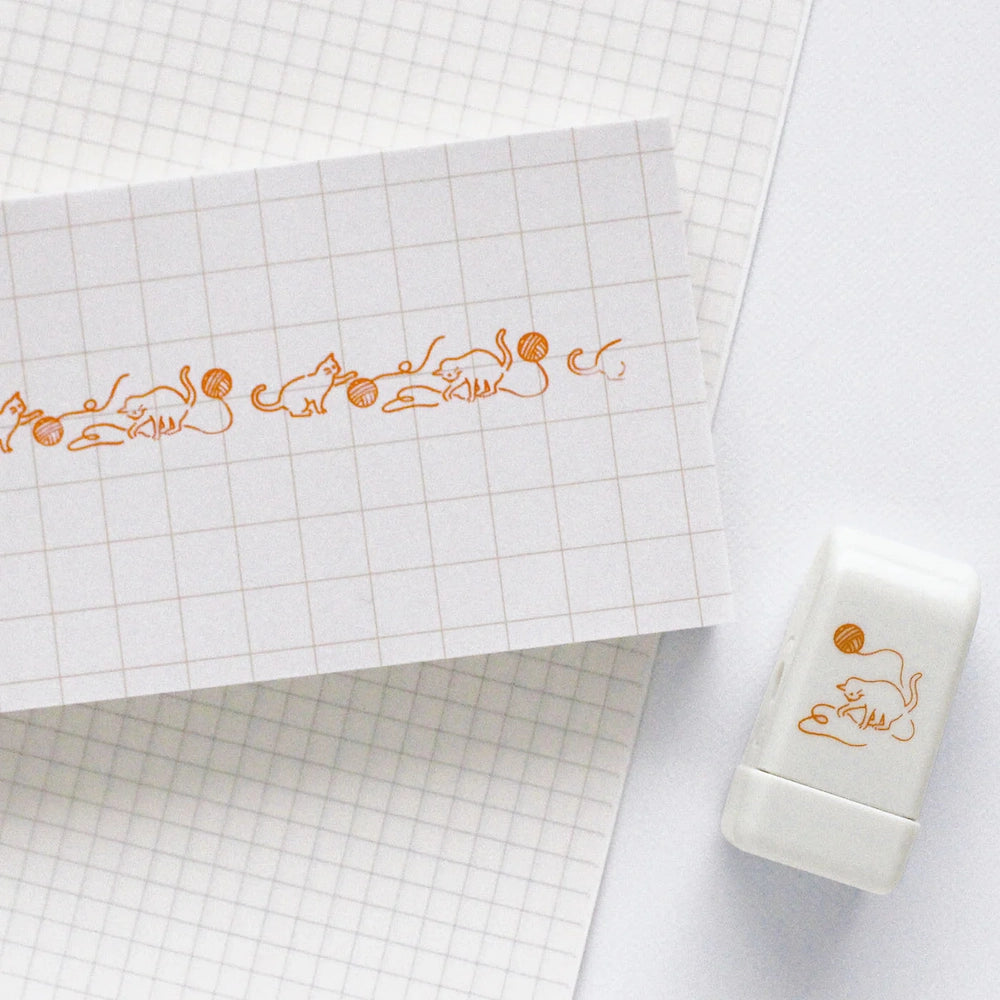 EL COMMUN Deco Loop Rolling Stamp - Cat with Yarn - Techo Treats