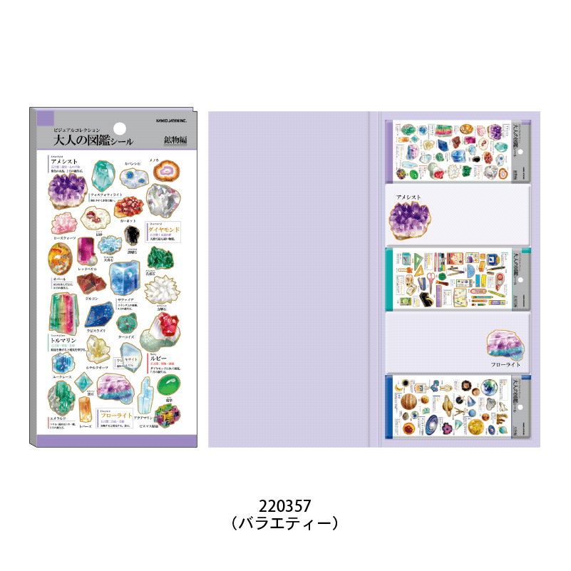 Encyclopaedia for Adults Miniature Sticky Notes (4 designs) - KAMIO JAPAN - Minerals by Techo Treats Stationery
