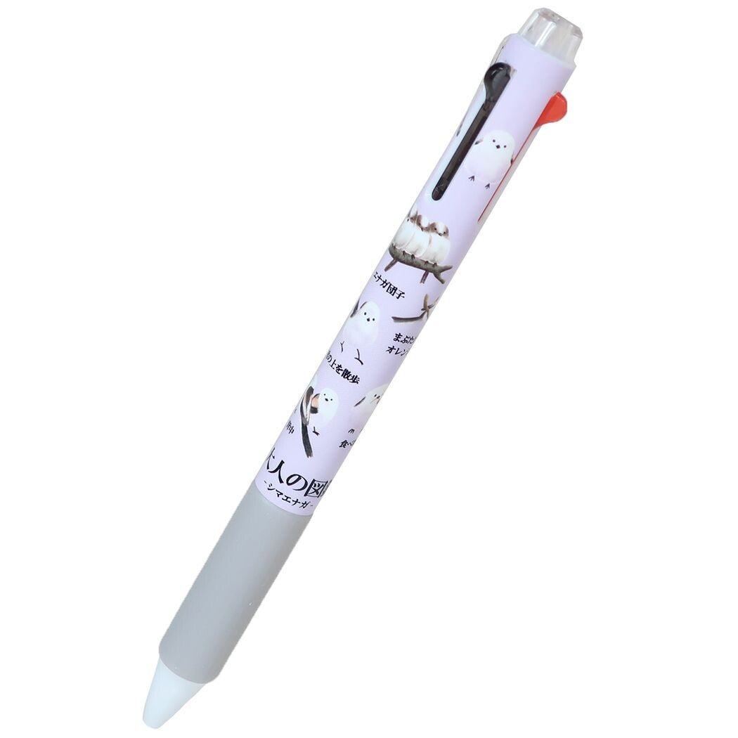 Encyclopaedia for Adults Vicuña Feel 2-Color Ballpoint Pen 0.7mm - Shimaenaga Long-tailed Tit - KAMIO JAPAN - Default Title by Techo Treats Stationery