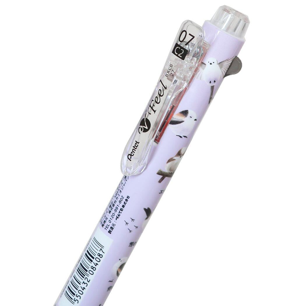 Encyclopaedia for Adults Vicuña Feel 2-Color Ballpoint Pen 0.7mm - Shimaenaga Long-tailed Tit - KAMIO JAPAN - Default Title by Techo Treats Stationery