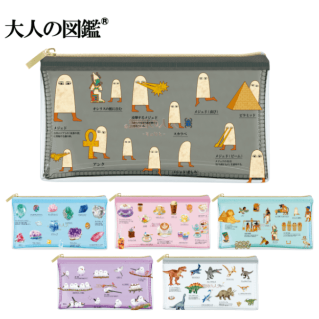 Encyclopedia for Adults Clear Pen Case - Shimaenaga Long-tailed Tit - Techo Treats